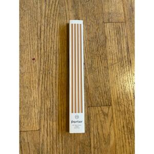 Porter 10 Inch Metal Straws Copper Plated Stainless Steel Set of 4 with Brush